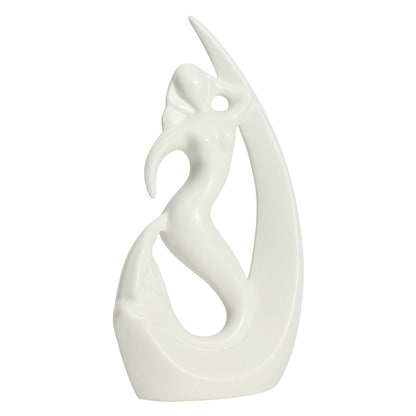 White Ceramic Mermaid Statue - Elegant Home Decor Accent