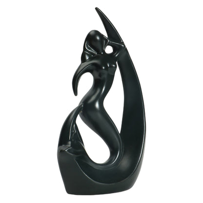 Black Ceramic Mermaid Statue - Elegant Home Decor Accent