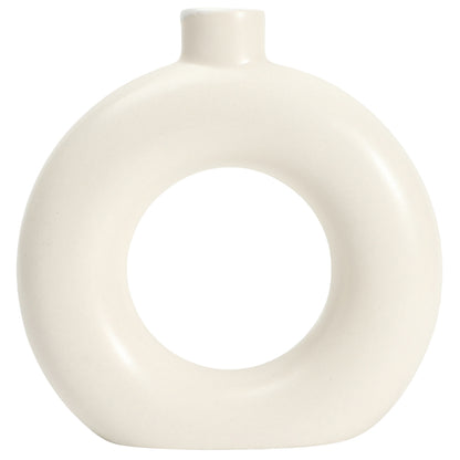 Donut Vase Modern White Ceramic Vase – Elegant Home Accent by The Organic Farm