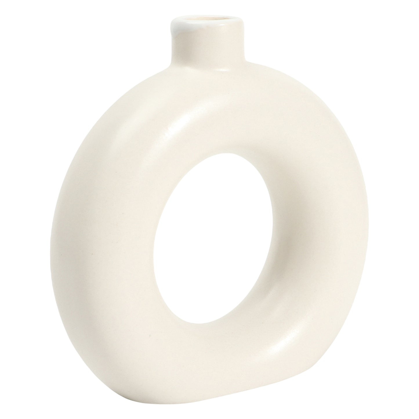 Donut Vase Modern White Ceramic Vase – Elegant Home Accent by The Organic Farm