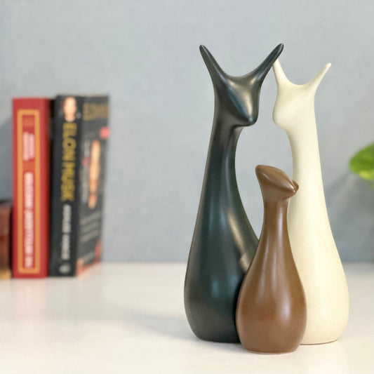 Deer family for pretty luck Elegant Ceramic Family Figurines – Classic Home Décor by The Organic Farm